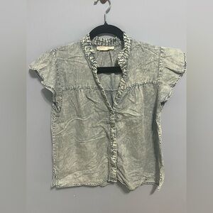 Jean Ruffled Women's Top